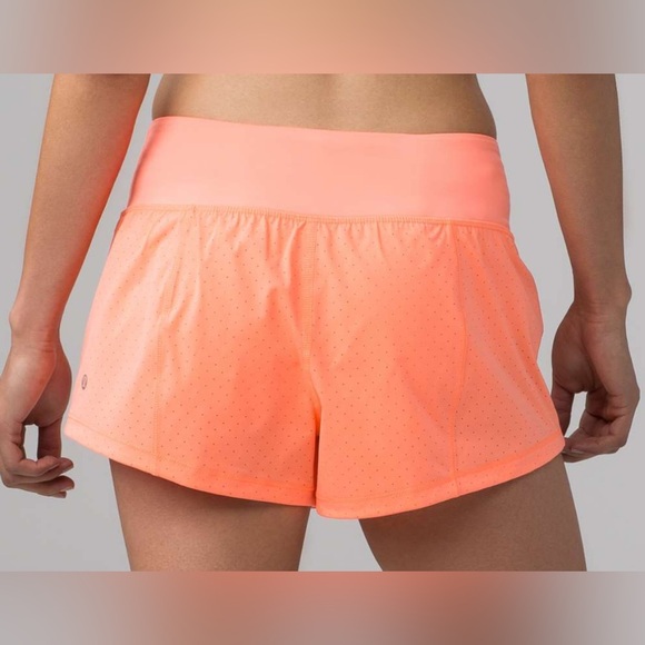 Lululemon Final Lap Short (2.5") Pop Orange Sz 6 - Picture 2 of 9